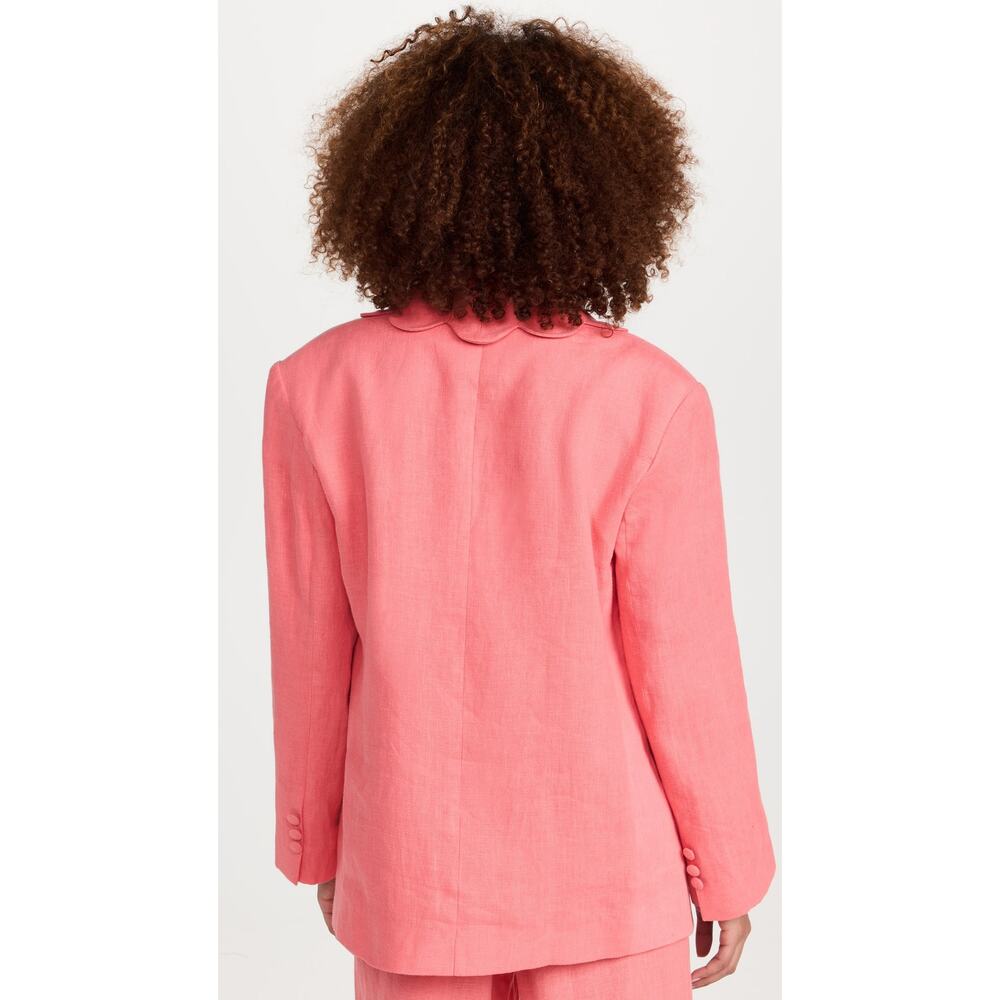 Sleeper Dynasty Linen Blazer Jacket Peach - Picture 8 of 15